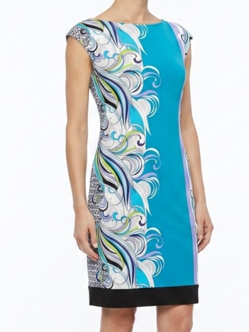 Donna Morgan Retro Print Stretch Shift Dress- Sz. 4